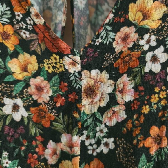 Farm Rio Cold Shoulder Floral Rare V Neck Romper - Picture 10 of 10